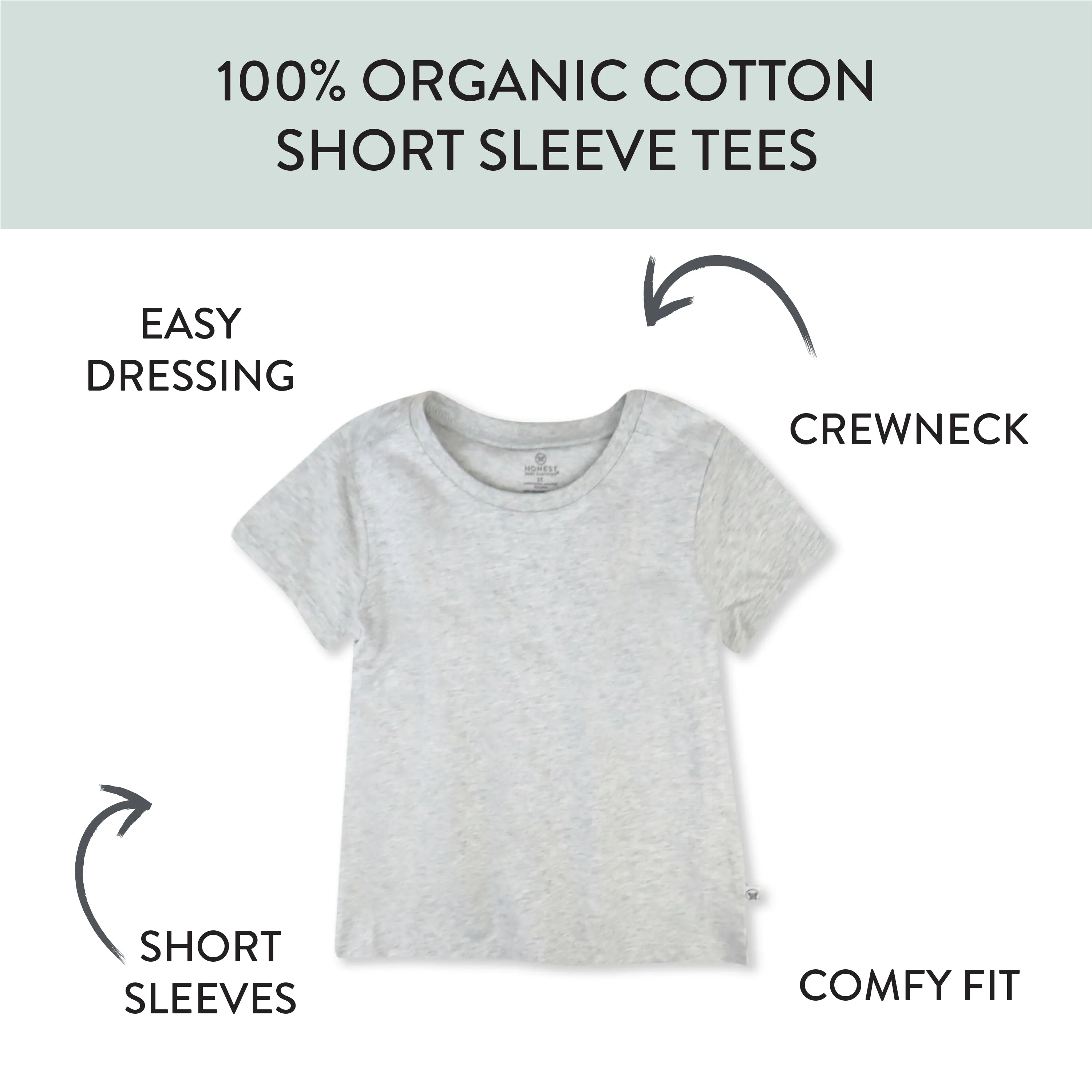 20-Pack Organic Cotton Short Sleeve T-Shirts Bundle