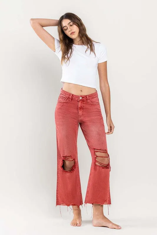 90s Vintage Crop Flare Vervet Jeans