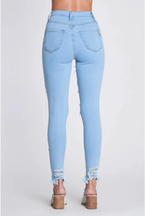 Back At it High Waist Jeans- Light blue