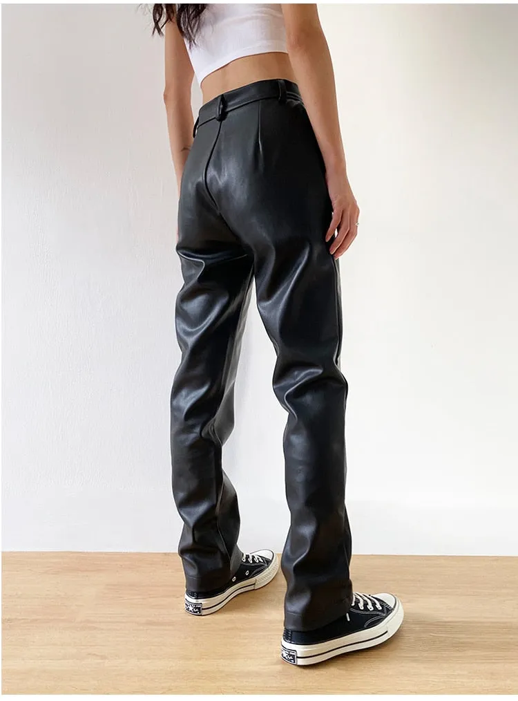 Basic Faux Leather Pants - Black or Brown