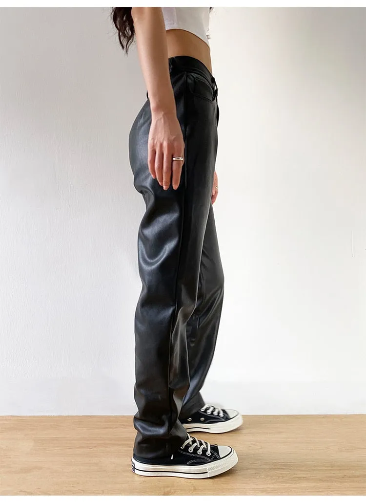 Basic Faux Leather Pants - Black or Brown