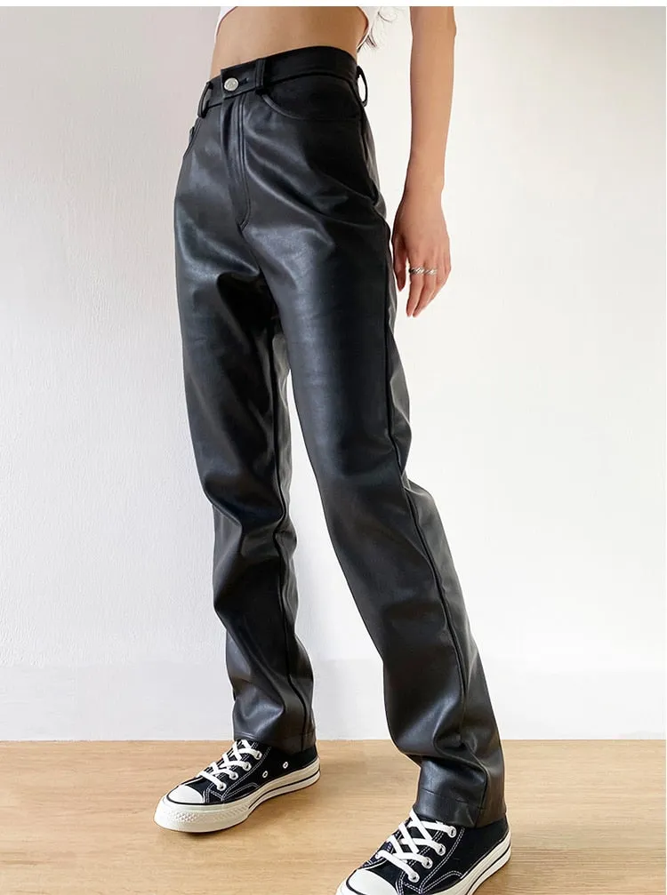 Basic Faux Leather Pants - Black or Brown