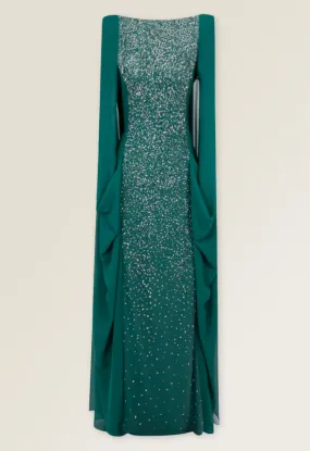 Beaded round neckline dress