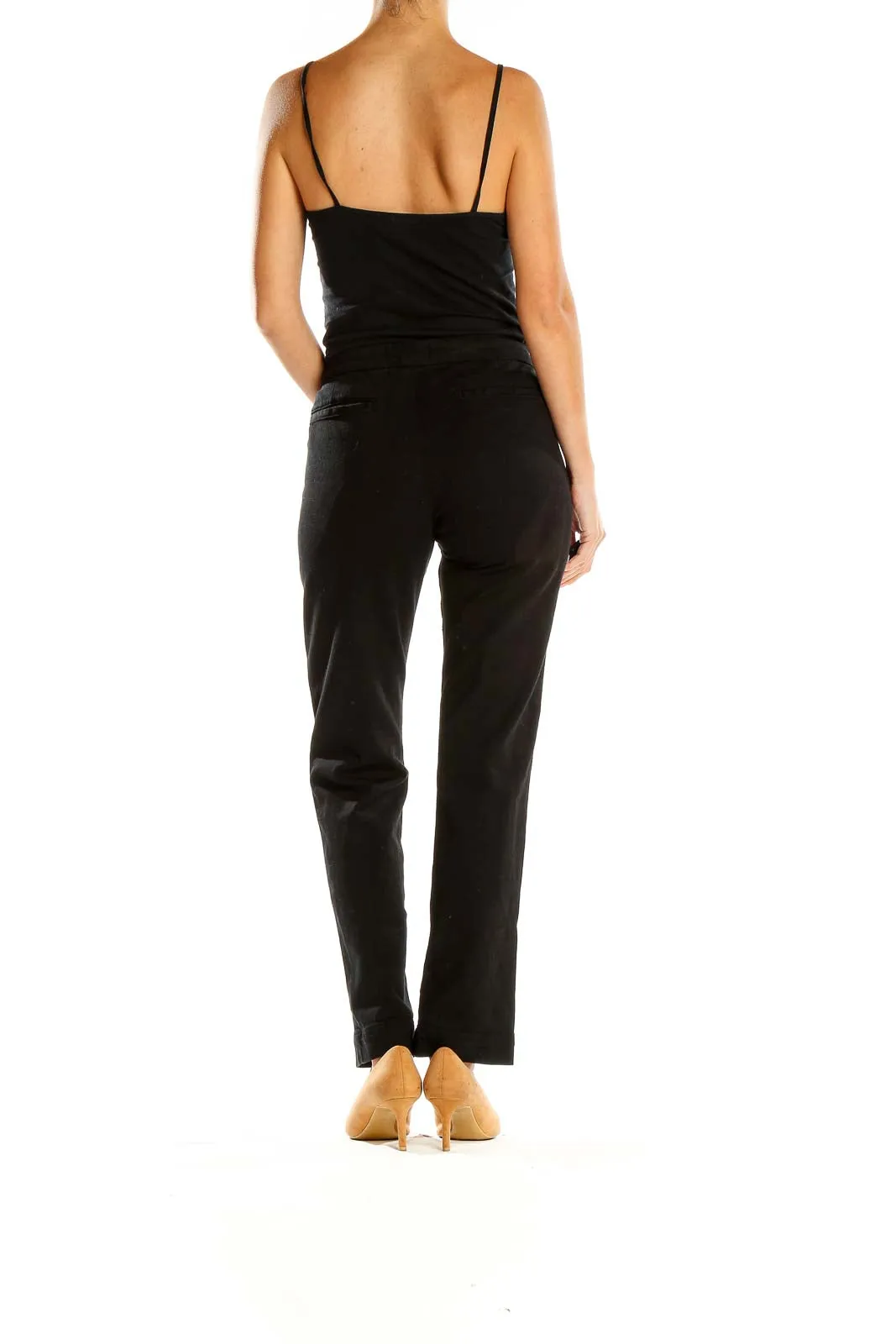 Black Straight-Leg Denim Pants