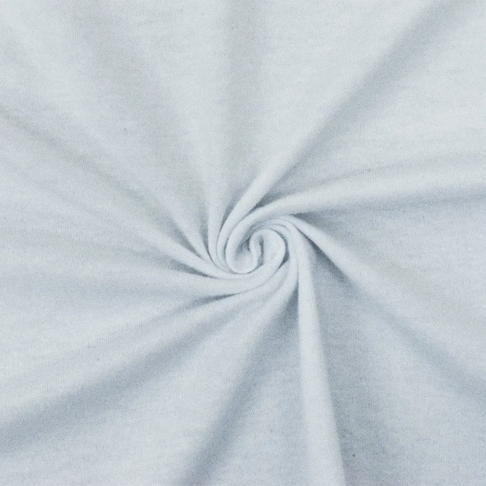 Cool White Solid Stretch Cotton Spandex Jersey Knit Fabric