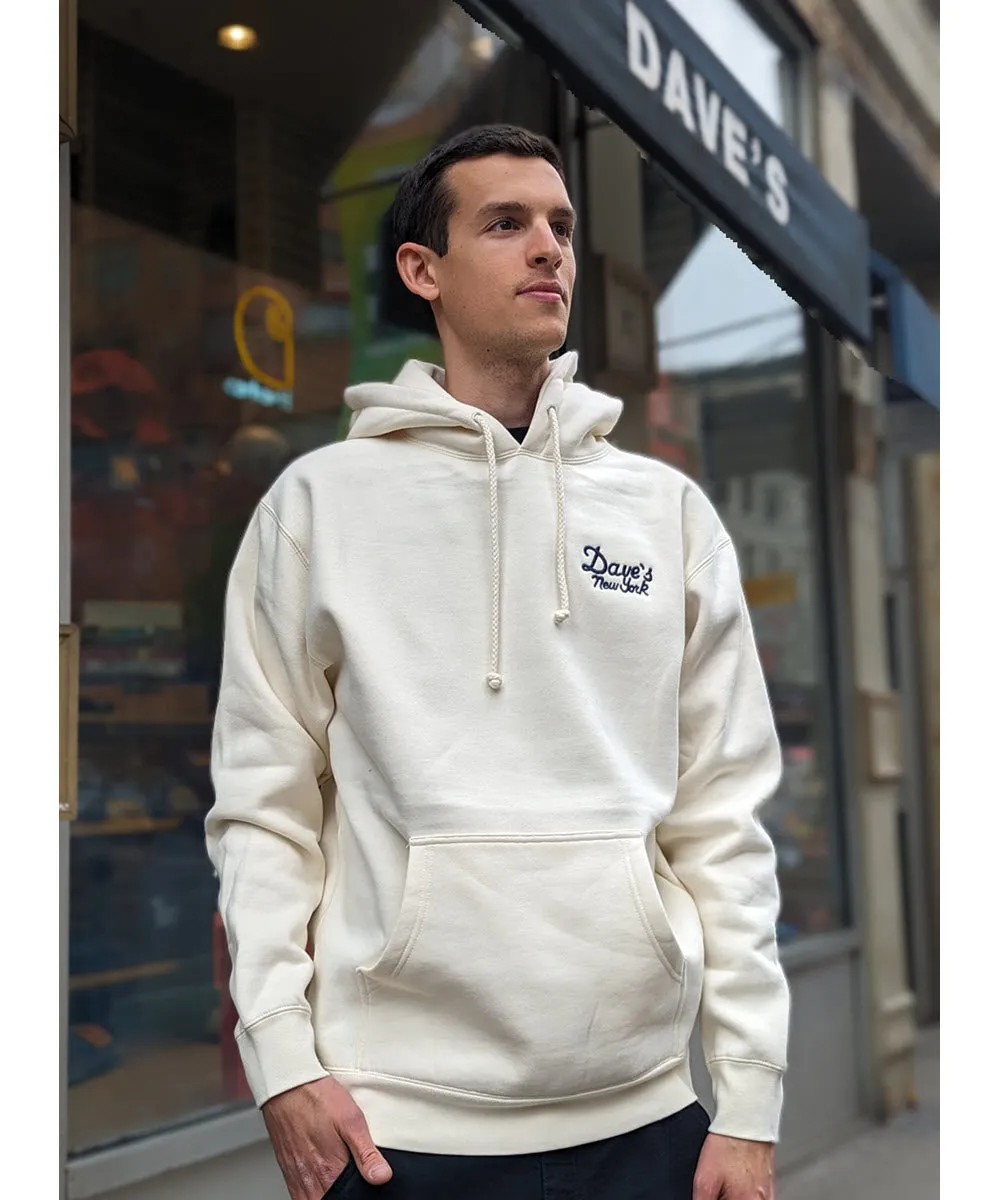 Dave's New York Vintage Logo Hooded Sweatshirt - Natural