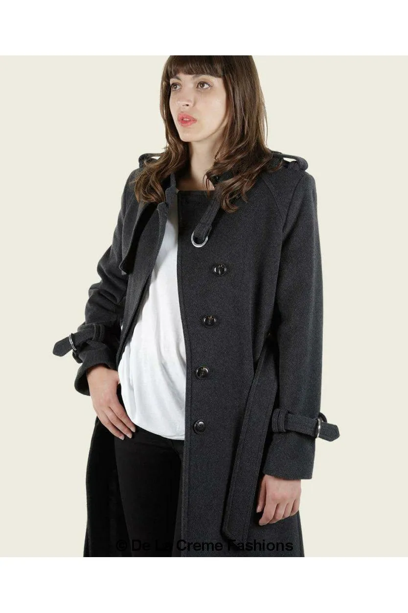 De La Creme Fashions Ventura Collarless Trench Coat