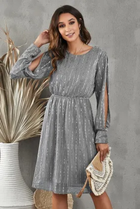 El Kanna Sequin Split Sleeve Midi Dress. Fall Clearance!