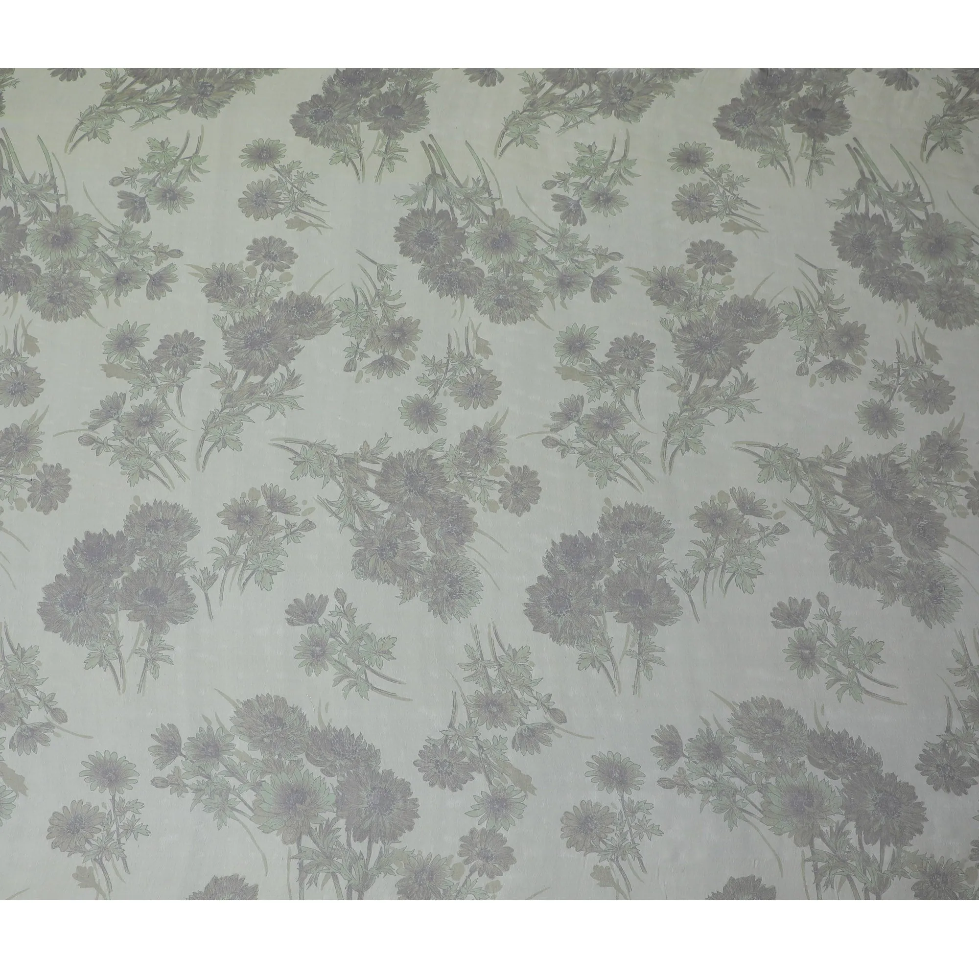 Elegant Soft Olive Floral Silk Chiffon Fabric, 110cm Width – Ideal for Bridal Wear and Special Occasions-D20098