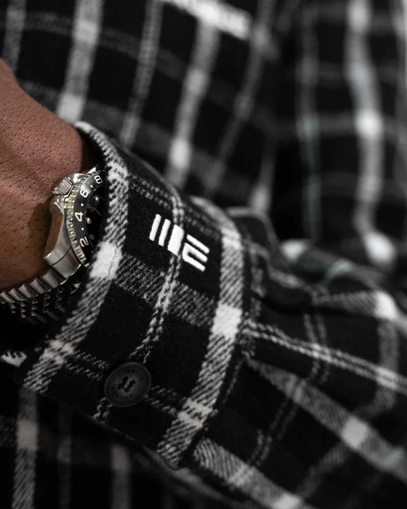 Engage Wordmark Flannel Shirt (Black/White)