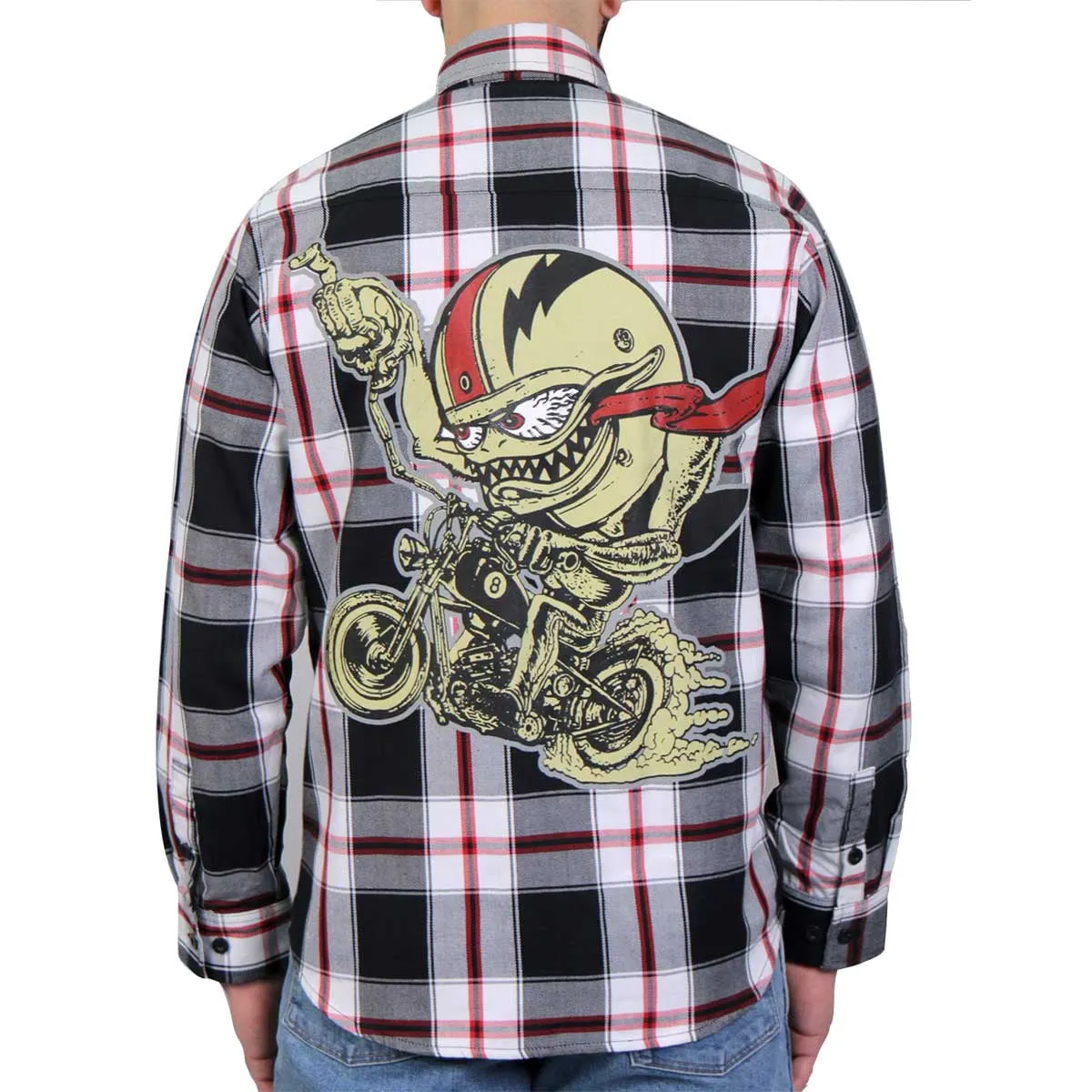 Hot Leathers FLM2104 Men's Bobber Monster Flannel Long Sleeve Shirt