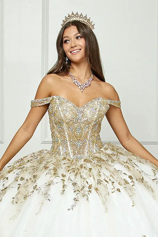 Ivory/Champagne Detachable Train With Stones and Gems Bodice