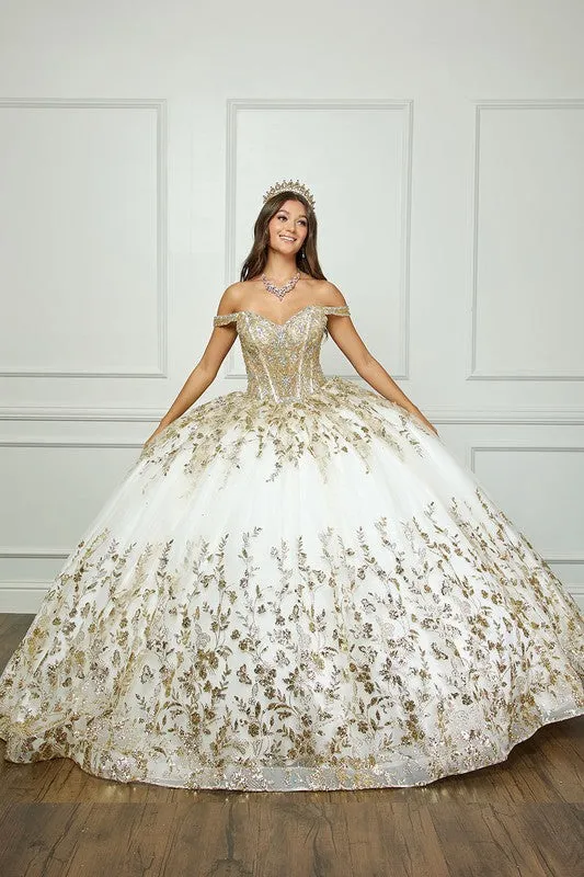 Ivory/Champagne Detachable Train With Stones and Gems Bodice