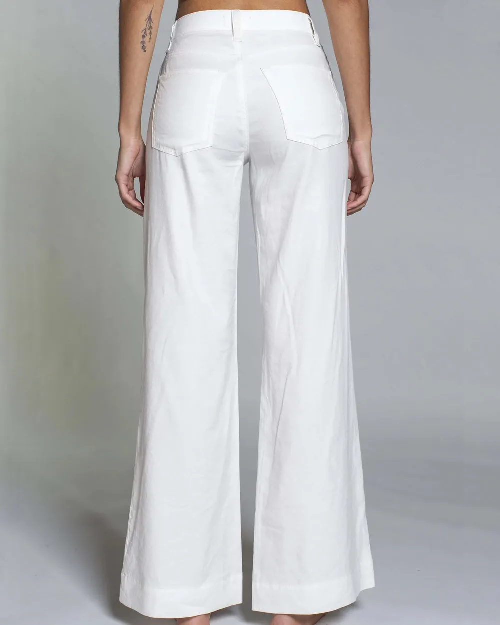 Juniper Wide Leg Jean in Ivory Linen