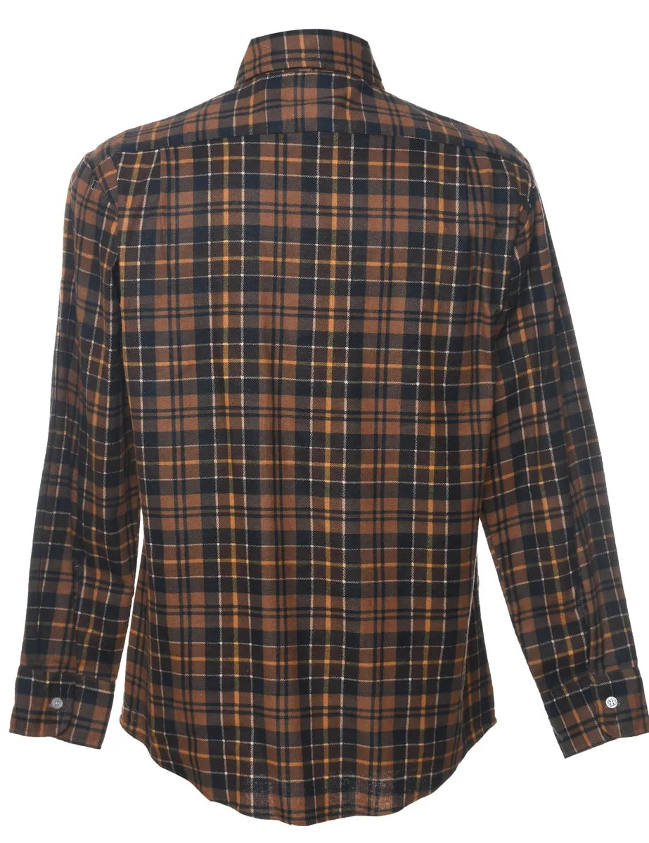 Long Sleeved Flannel Multi-Colour Checked Shirt - M