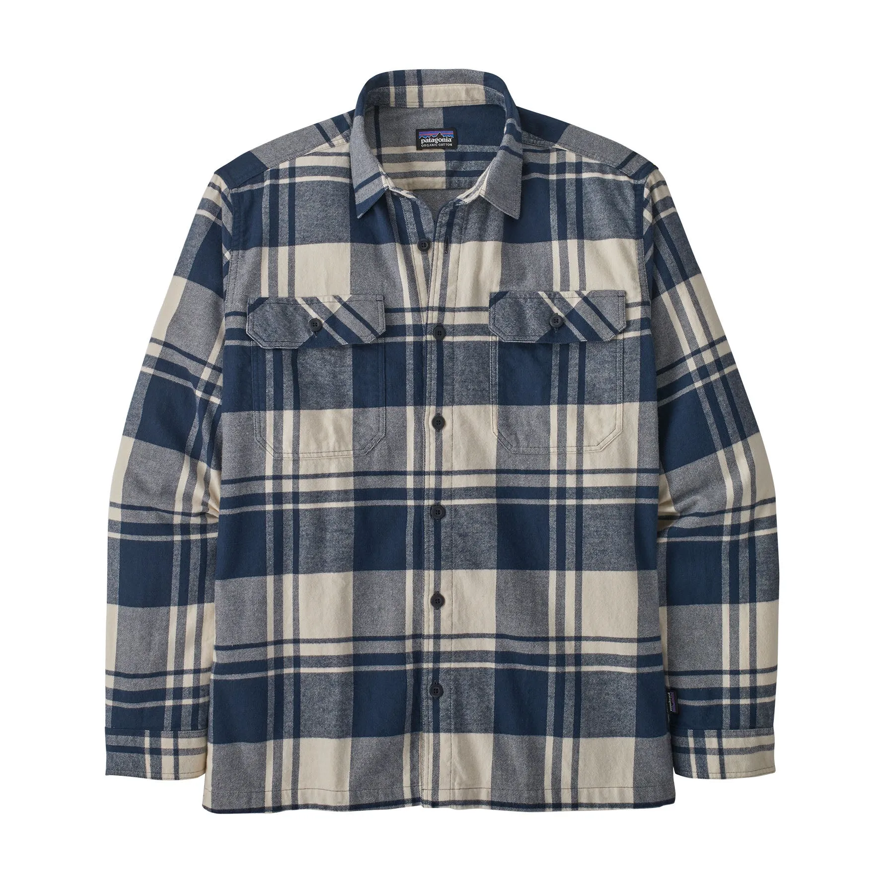 Mens Long-Sleeved Organic Cotton Midweight Fjord Flannel Shirt - Sale