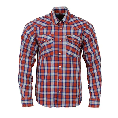 Milwaukee Leather MNG11638 Men's Red and Blue with White Long Sleeve Cotton Flannel Shirt