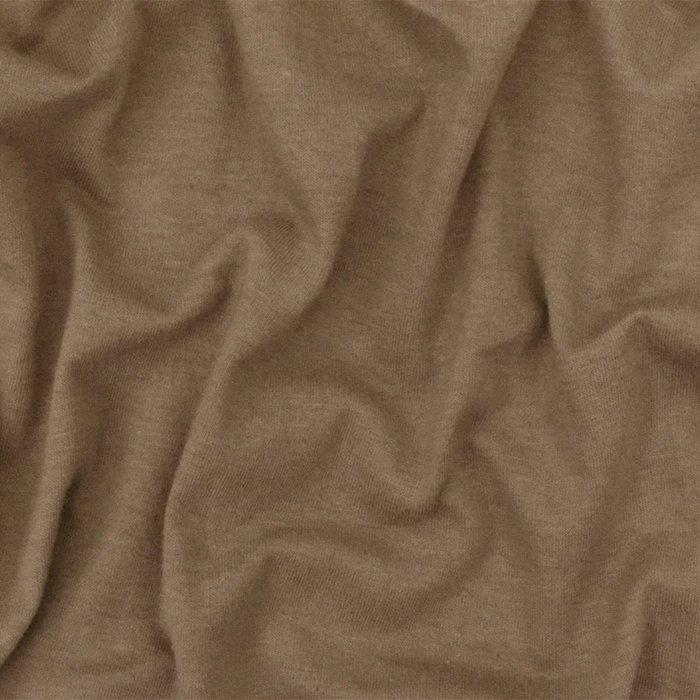 Mocha Brown Solid Stretch Cotton Jersey Knit Fabric