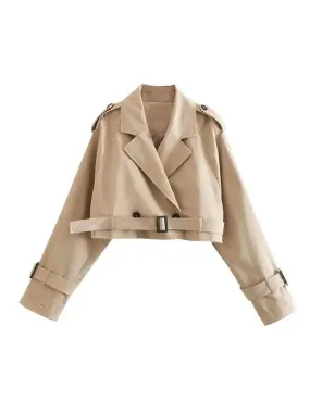 Oversized Crop Trench Coat