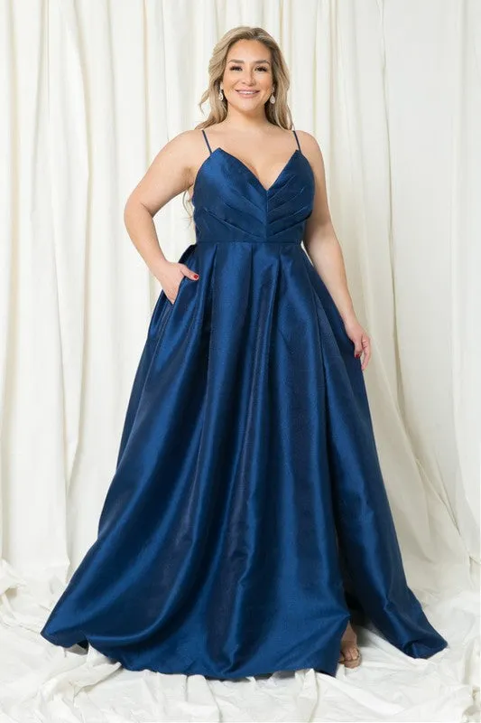 Plus Size Dress, Prom, Bridesmaid, Gowns Navy