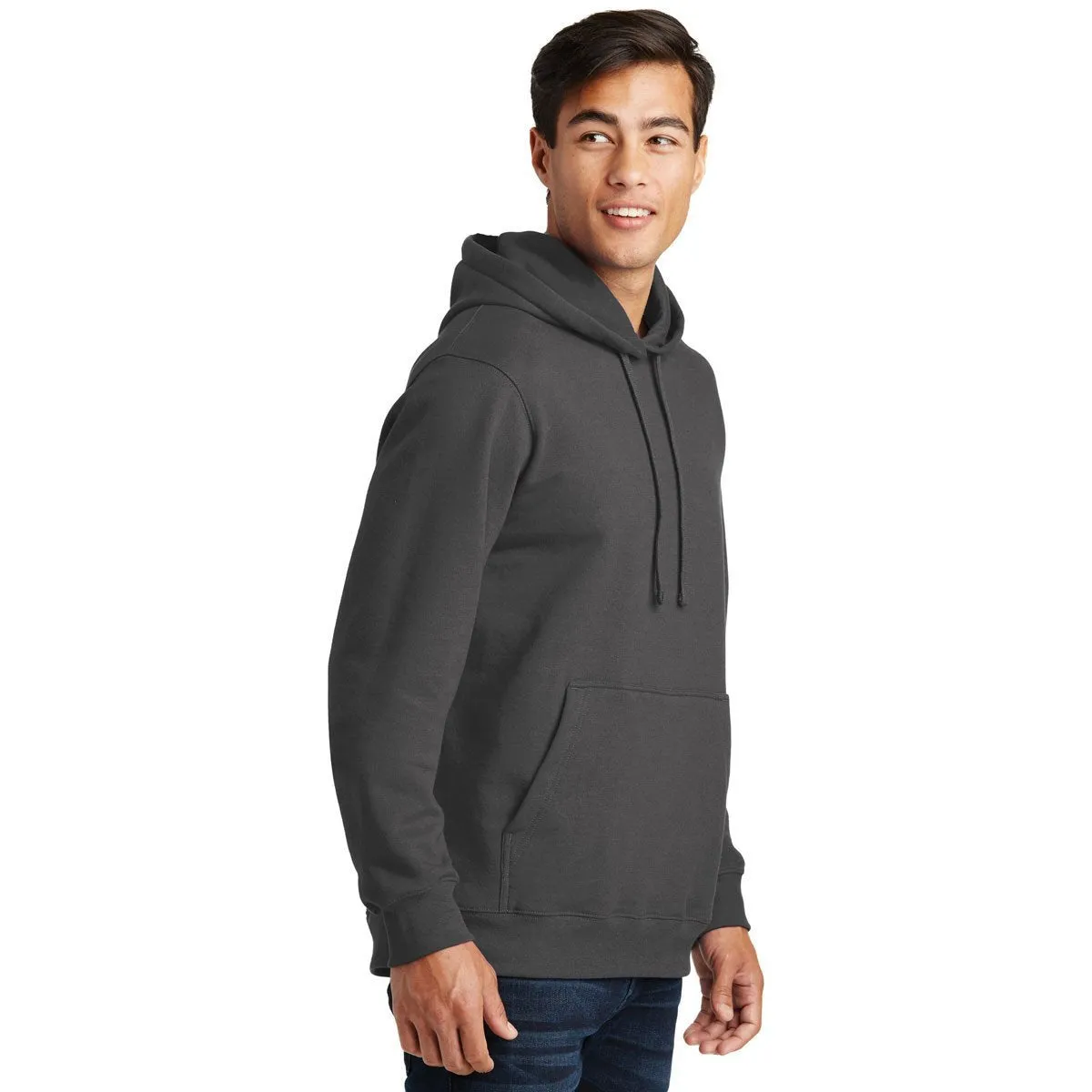 Port & Company Men's Charcoal Fan Favorite Fleece Pullover Hooded Sweatshirt