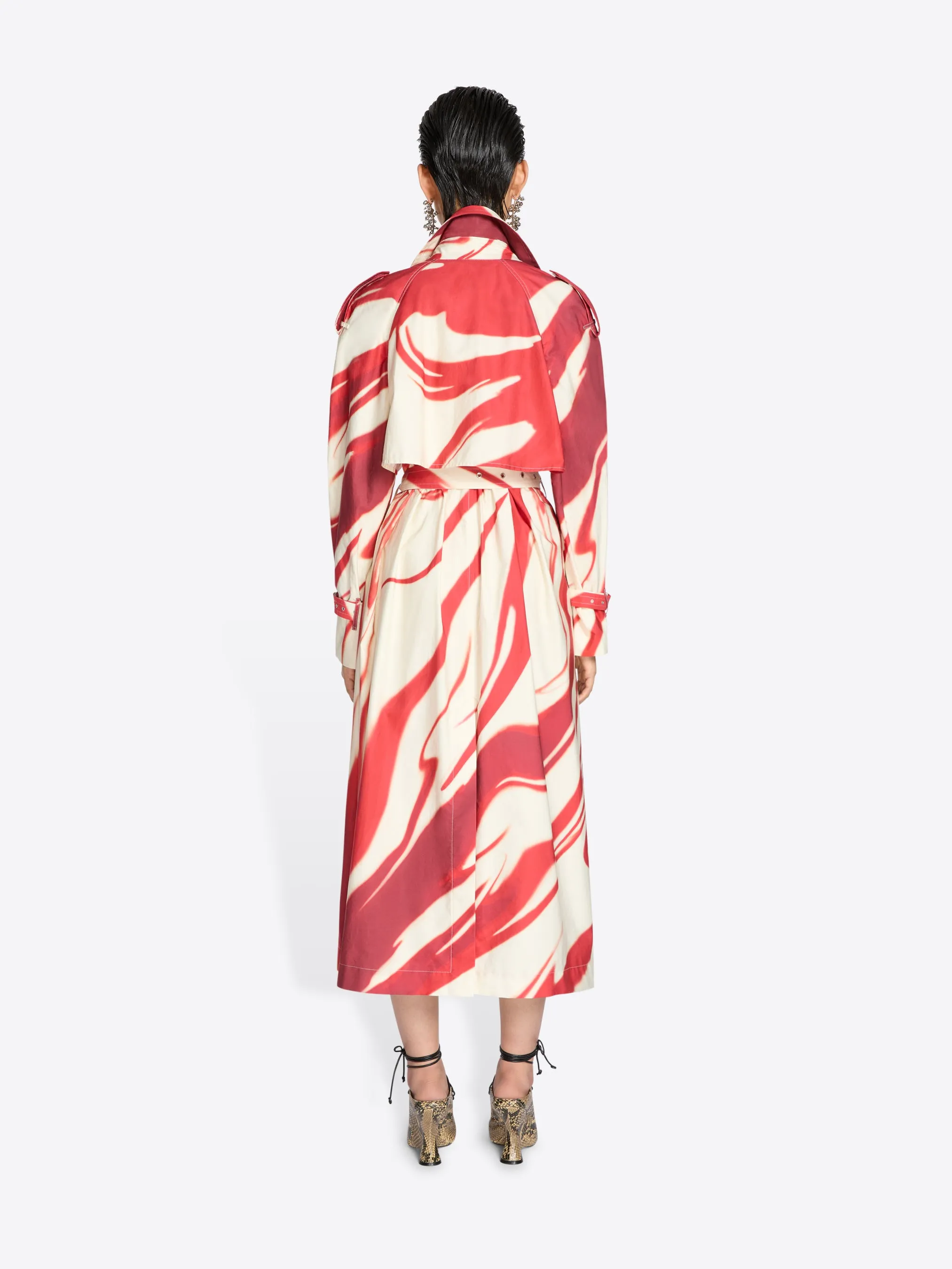 Printed trench coat