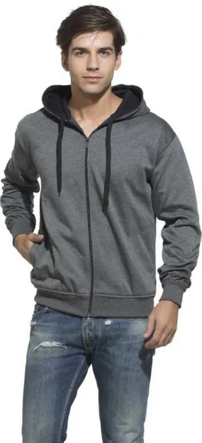 Prokick Men's Cotton Hooded Sweatshirt, Dark Grey