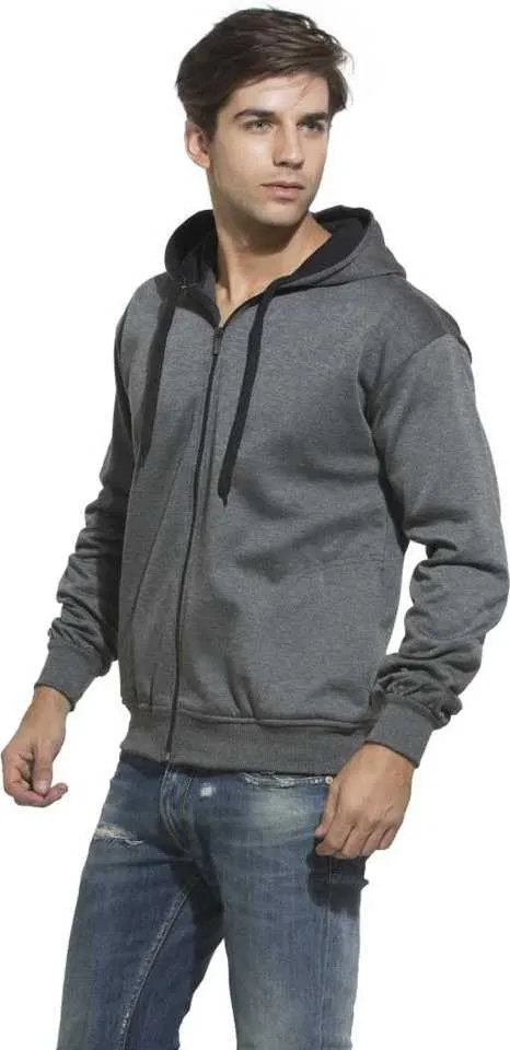 Prokick Men's Cotton Hooded Sweatshirt, Dark Grey