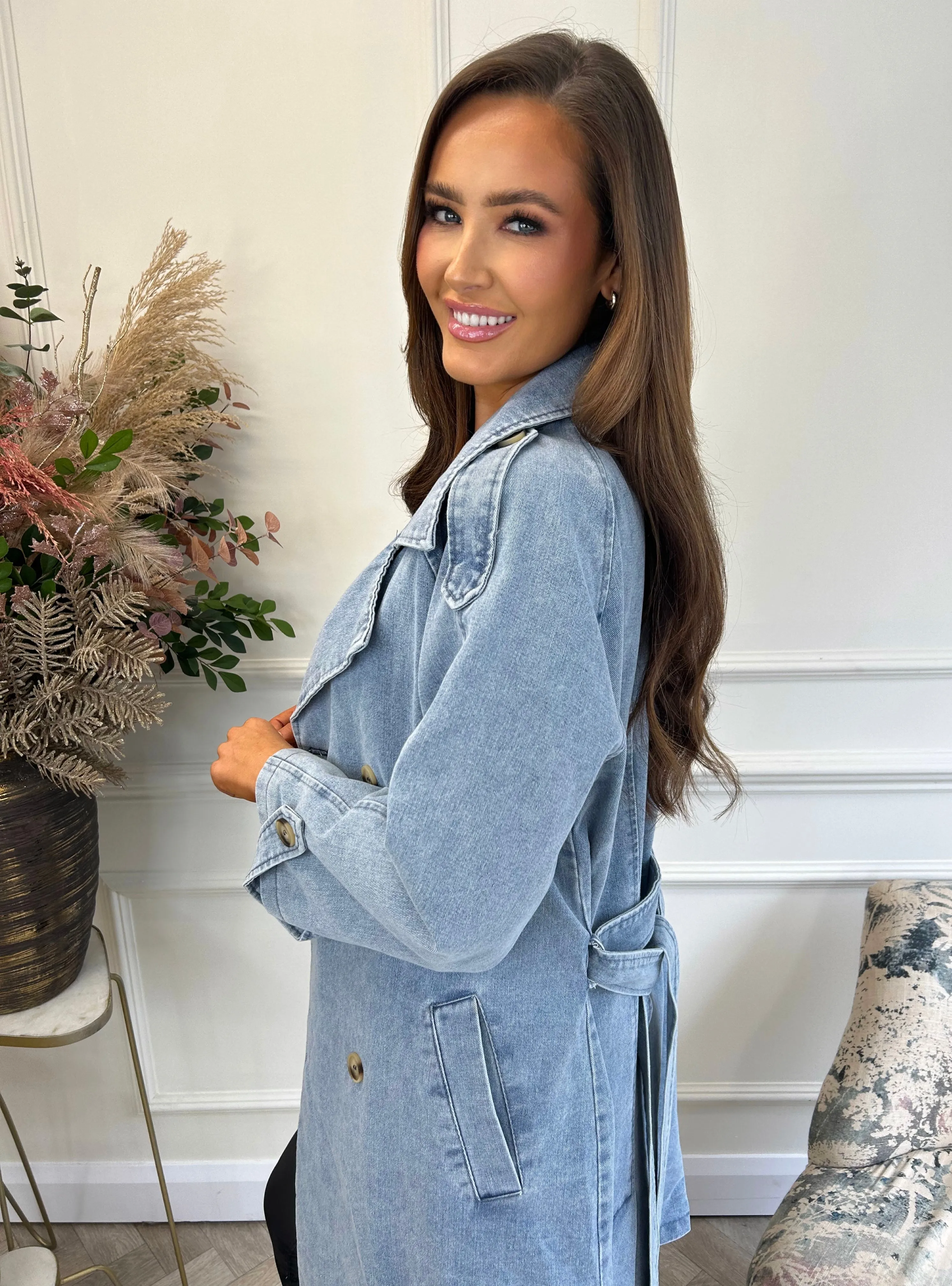 Raye Denim Trench Coat