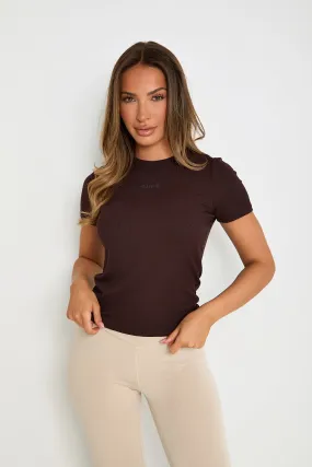 Ribbed T-Shirt - Chocolate