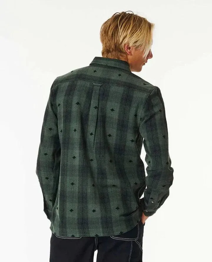 Rip Curl Quality Surf Products Mens Flannel Shirt Washed Green