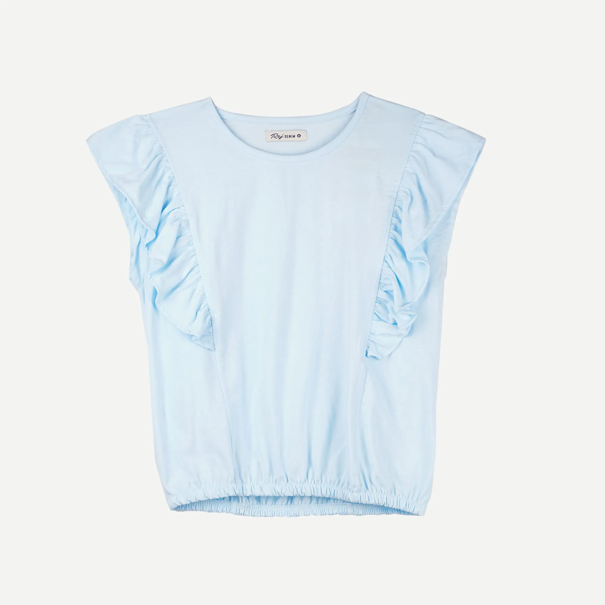 RRJ Ladies Basic Tees Boxy Fitting CVC Jersey Fabric 151553 (Blue)