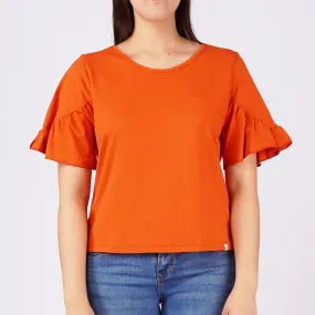 RRJ Ladies Basic Tees Boxy Fitting CVC Jersey Fabric 151562-U (Orange)