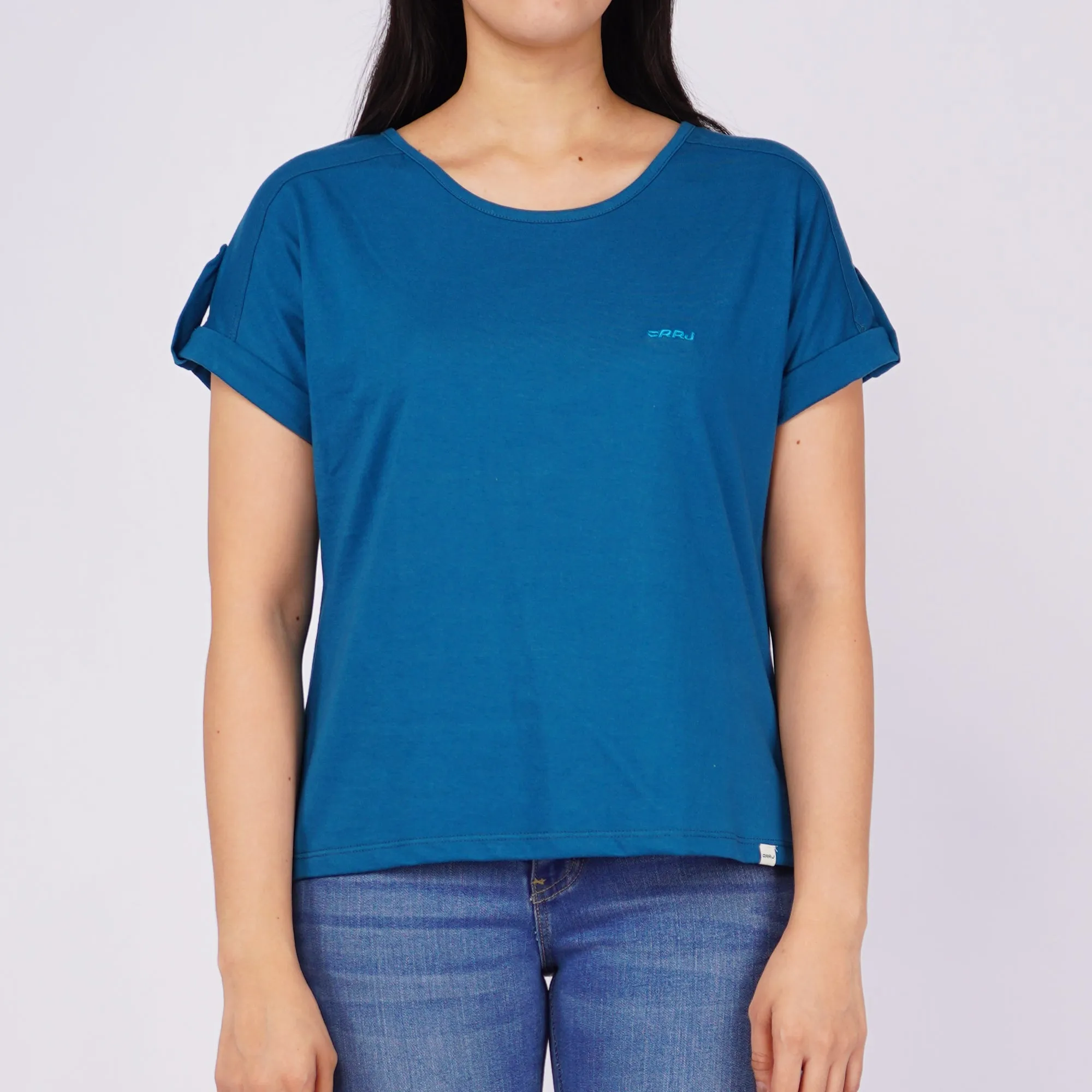 RRJ Ladies Basic Tees Regular Fitting CVC Jersey Fabric 143961-U (Teal)