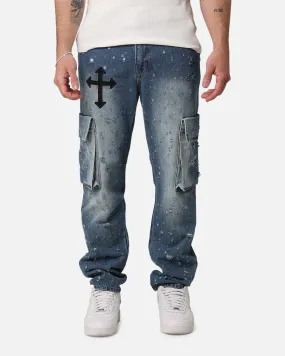 Saint Morta Sorcery Cargo Jeans Washed Blue