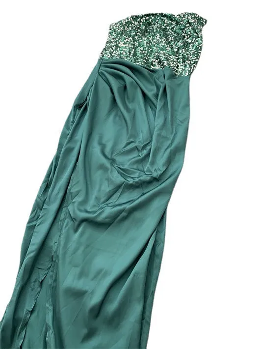 Selena Green Sequined Long Sleeve Evening Dress