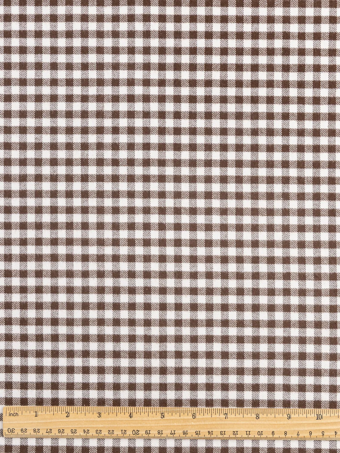 Shepherd Check Organic Cotton Flannel Twill - Brown   Cream - Swatch