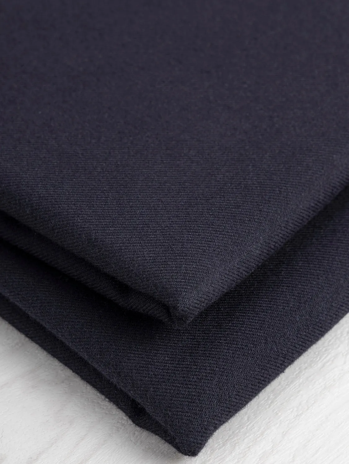 Solid Cotton Flannel Twill - Navy