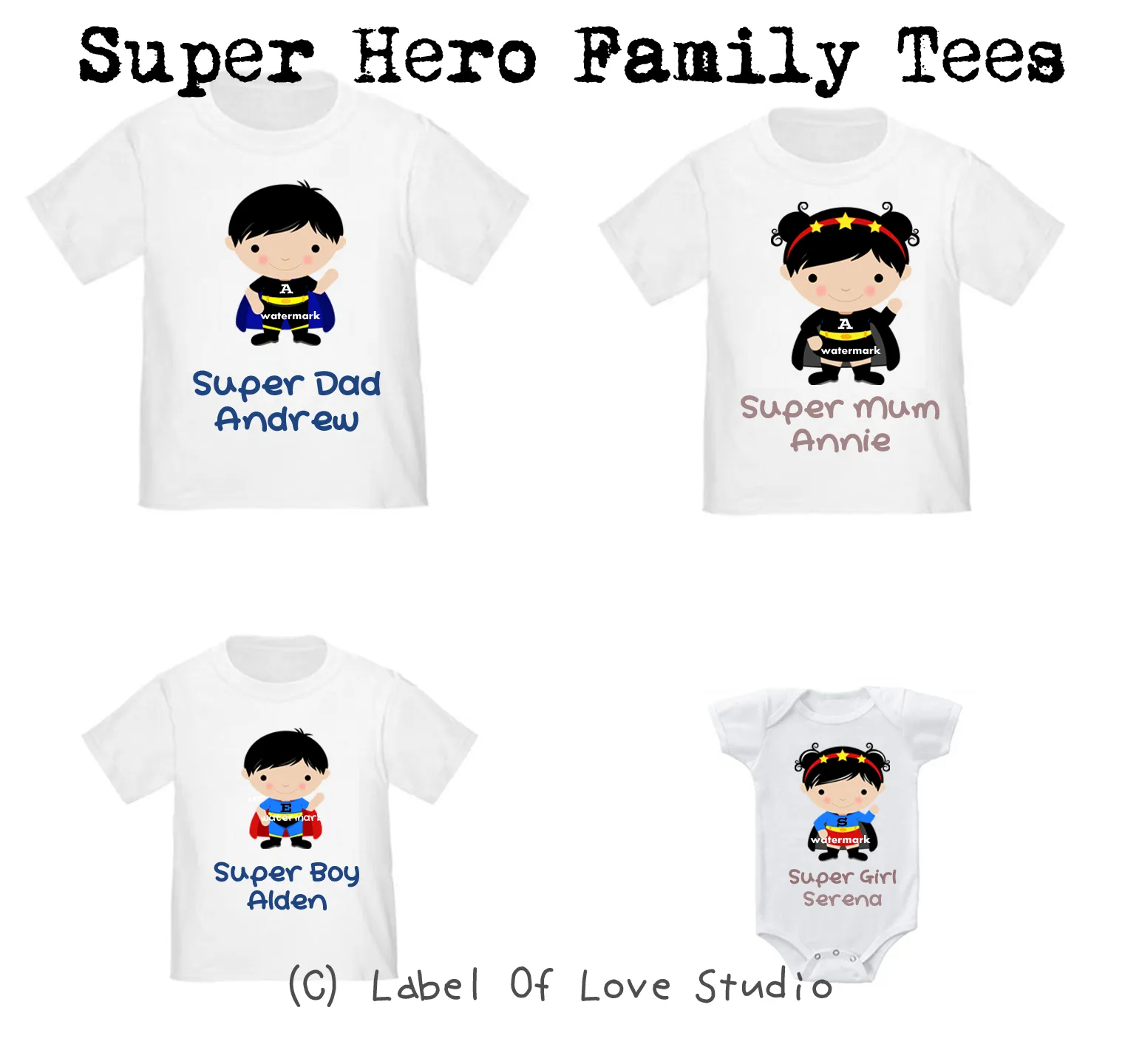 Super Hero Family Tees