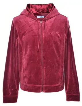 Velour Hooded Sweatshirt - M