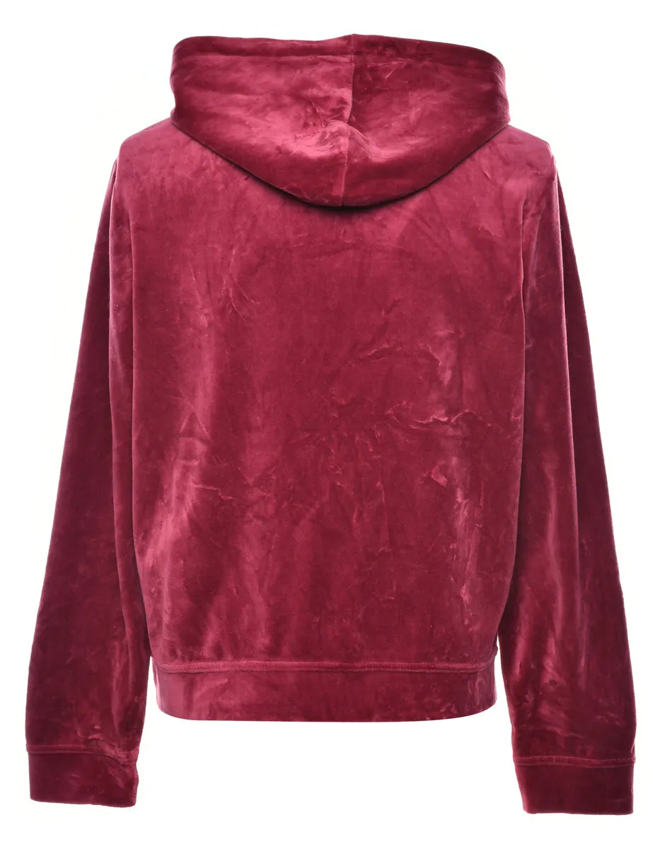 Velour Hooded Sweatshirt - M