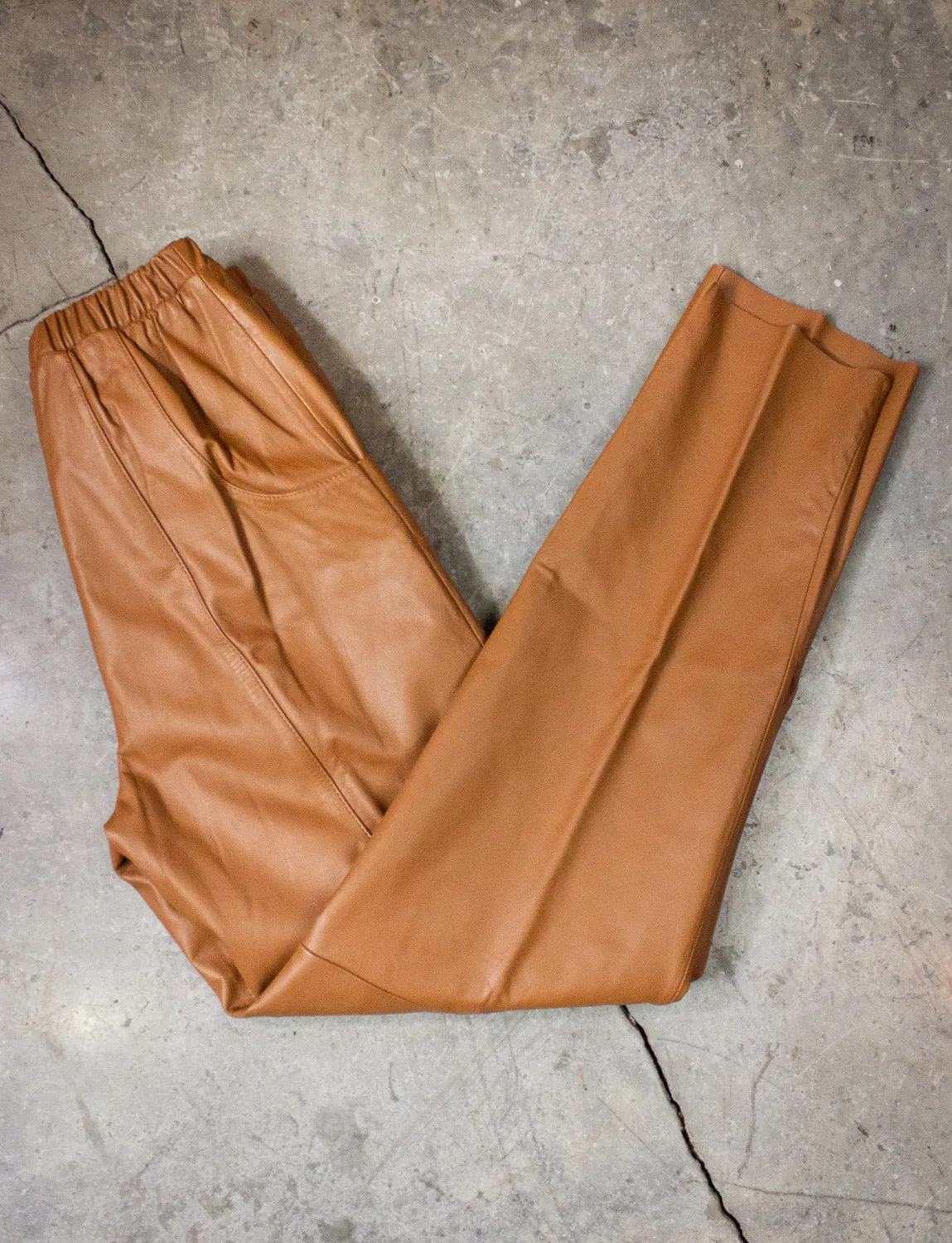 Vintage Georgee Caramel Leather Pants 90s