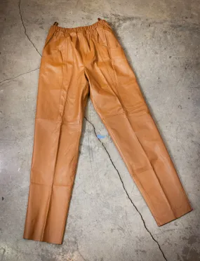 Vintage Georgee Caramel Leather Pants 90s