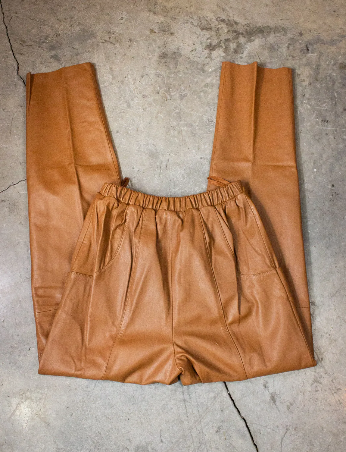 Vintage Georgee Caramel Leather Pants 90s