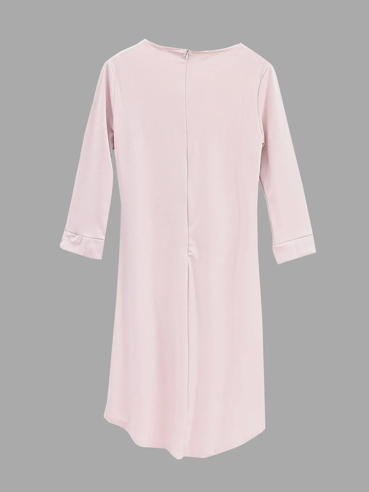 Wholesale Pink Bateau Half Sleeve Plain Irregular Hem Midi Dress